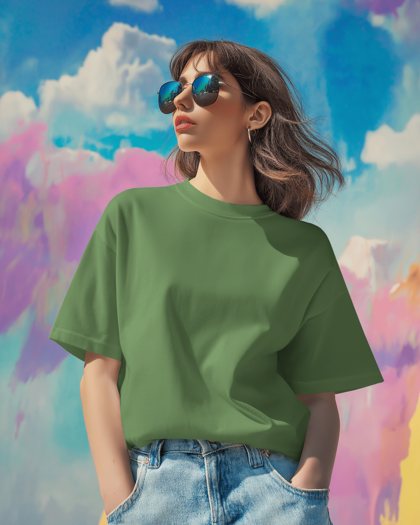Women's Solid Oversized Shinker T-shirt
