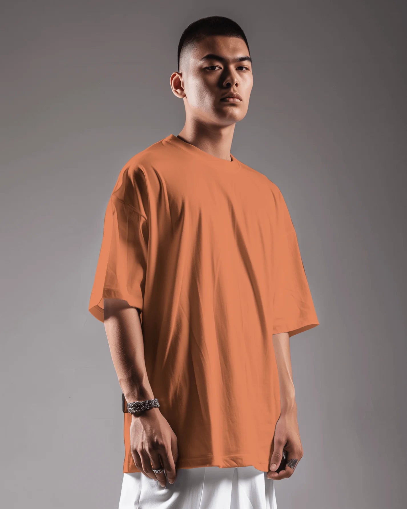 Men's Solid Oversized French Terry T-shirt