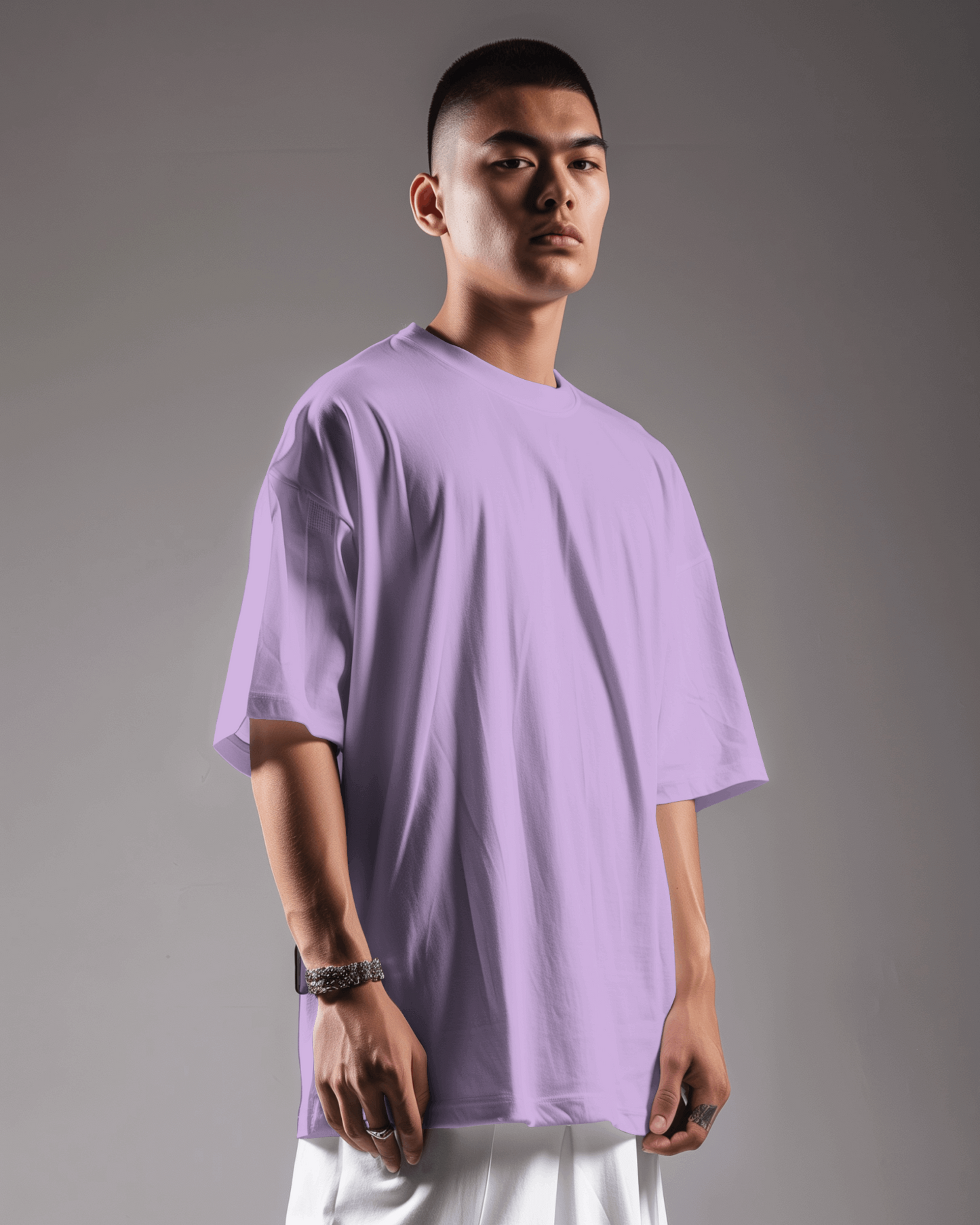 Men's Solid Oversized French Terry T-shirt
