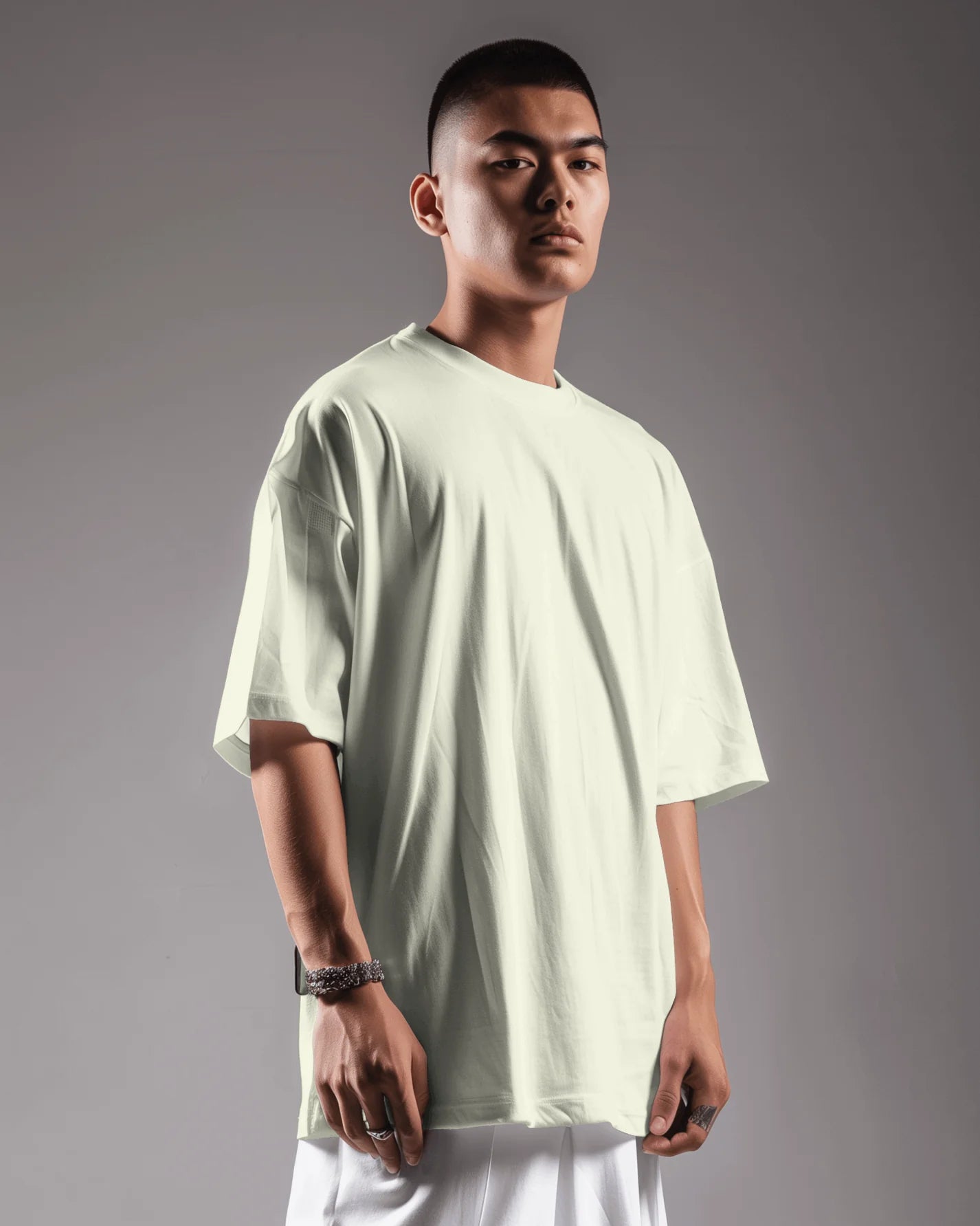 Men's Solid Oversized French Terry T-shirt