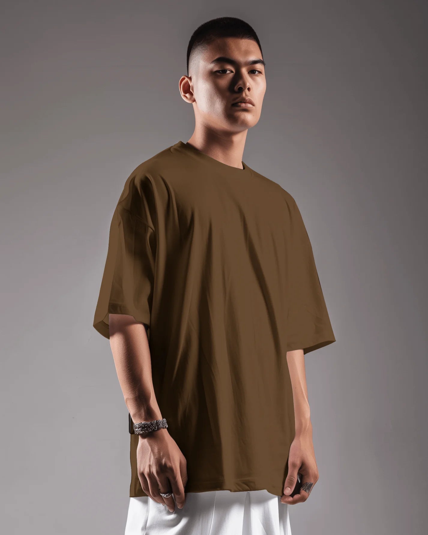 Men's Solid Oversized French Terry T-shirt