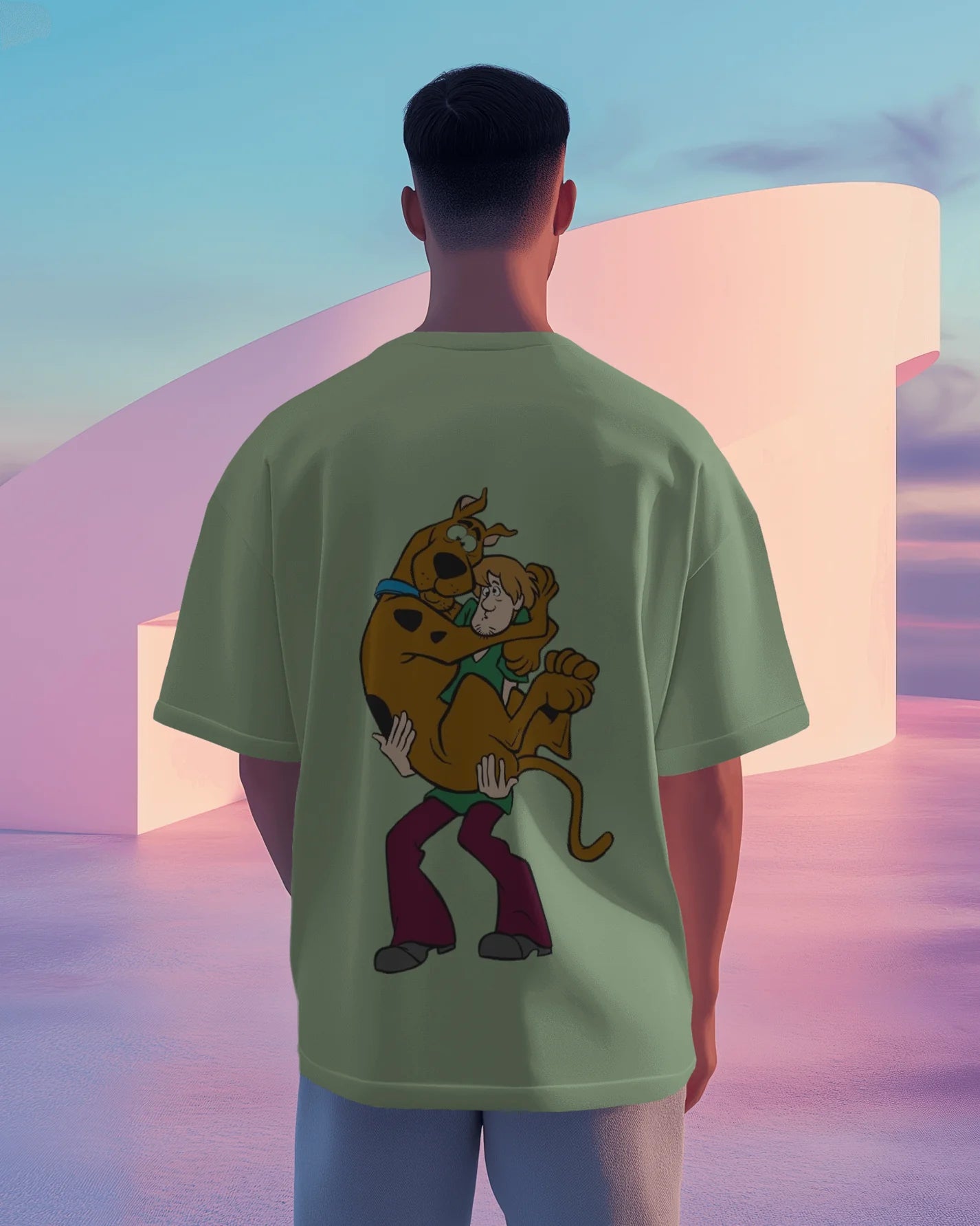 Shaggy & Scooby-Doo Graphic Printed Oversized T-shirt