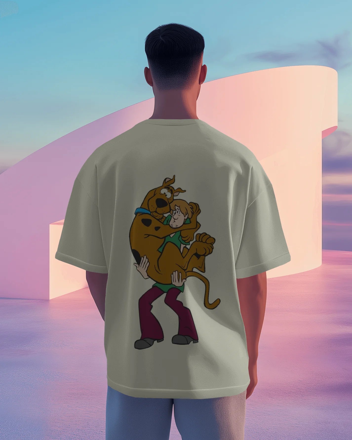 Shaggy & Scooby-Doo Graphic Printed Oversized T-shirt