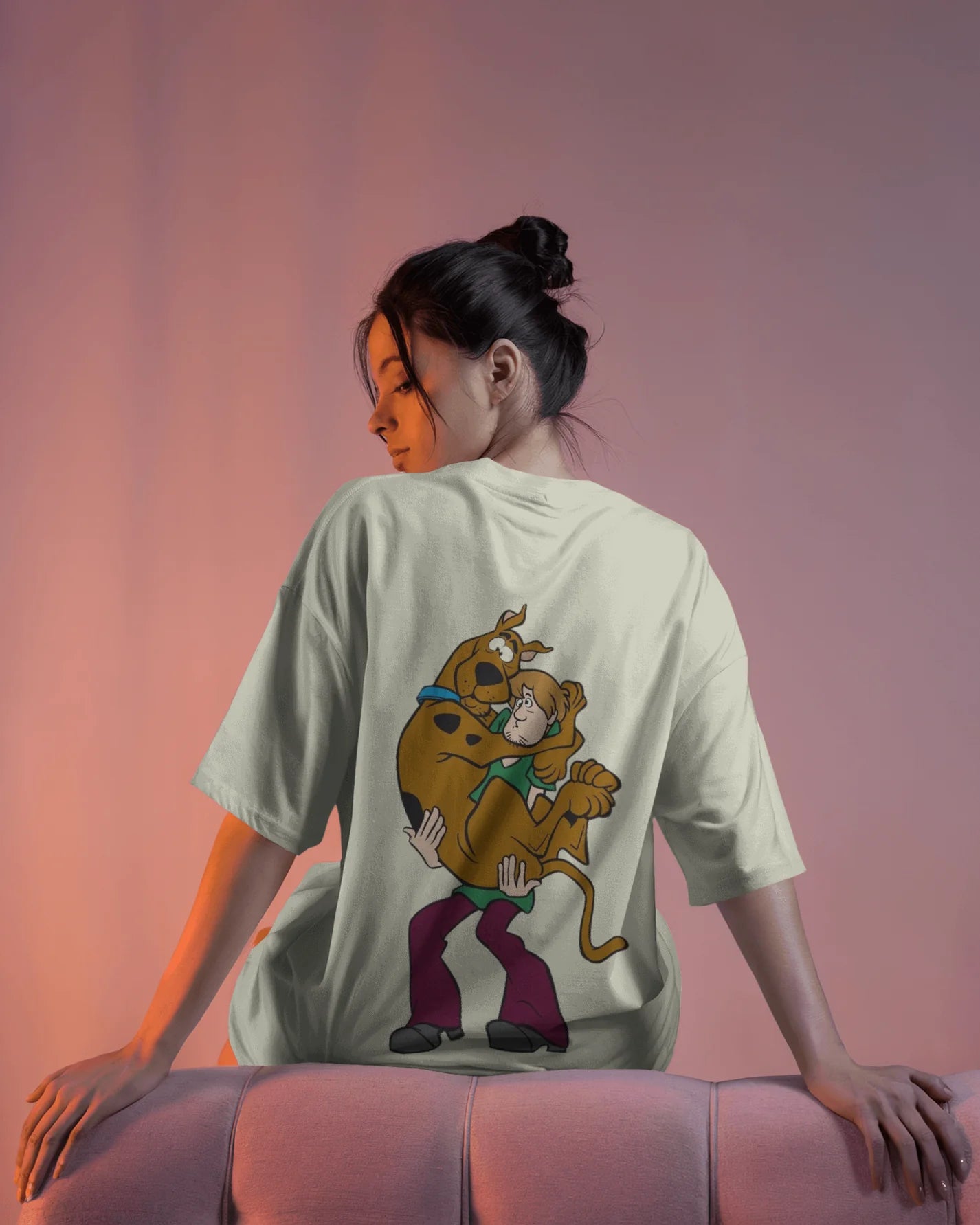 Shaggy & Scooby-Doo Graphic Printed Oversized T-shirt