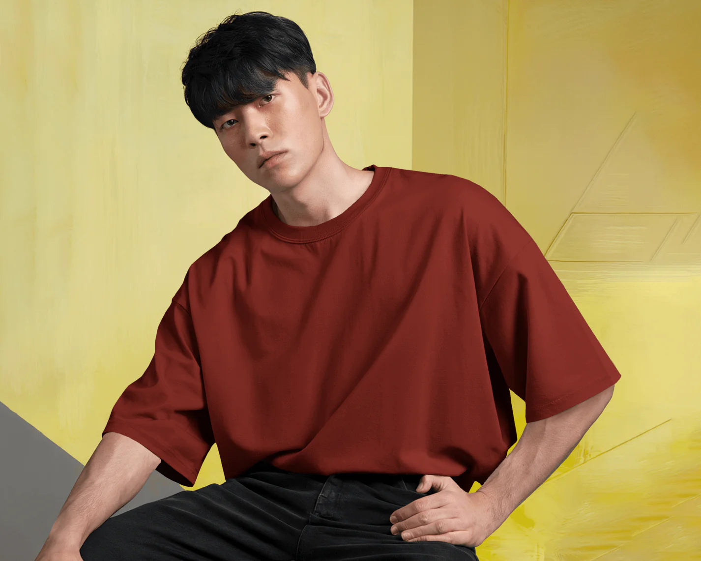 Men's Solid Oversized Shinker T-shirt